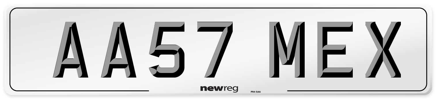 AA57 MEX Number Plate from New Reg